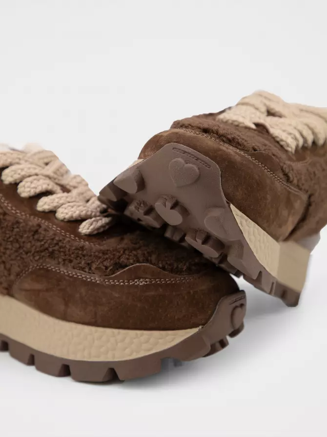 Female sneakers URBAN TRACE: brown, Winter - 04