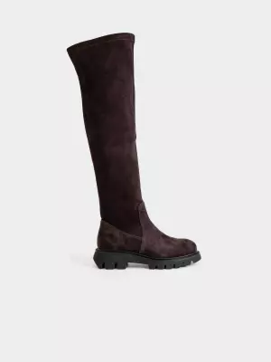 Female over knee boots URBAN TRACE:  brown, Winter - 01