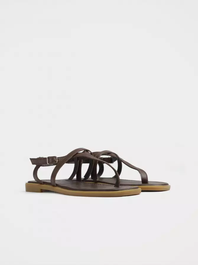 Women's sandals URBAN TRACE: brown, Summer - 01