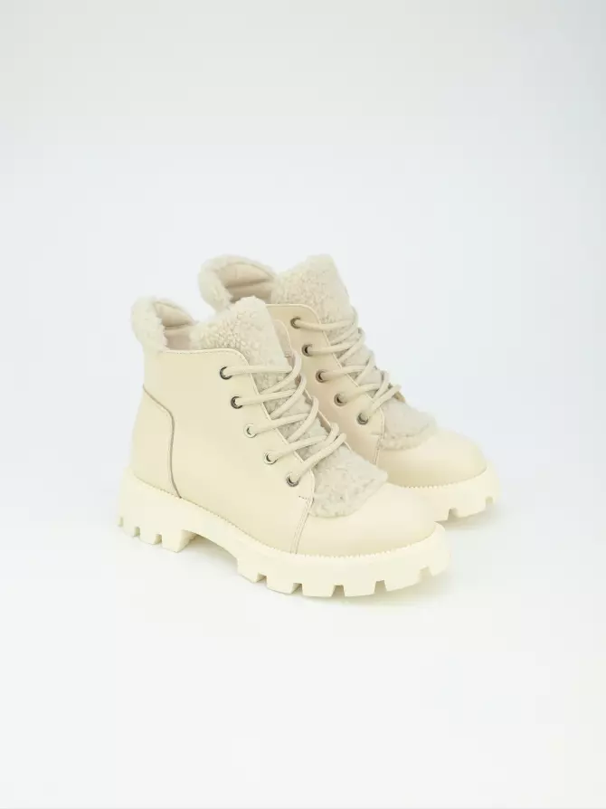 Female boots URBAN TRACE: beige, Winter - 01