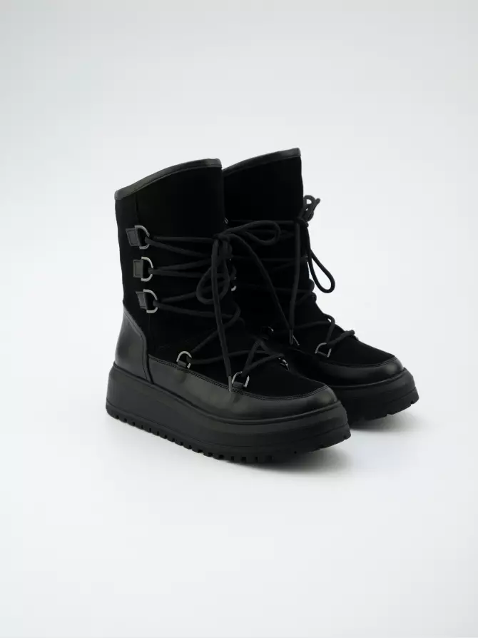 Female boots URBAN TRACE: black, Winter - 01