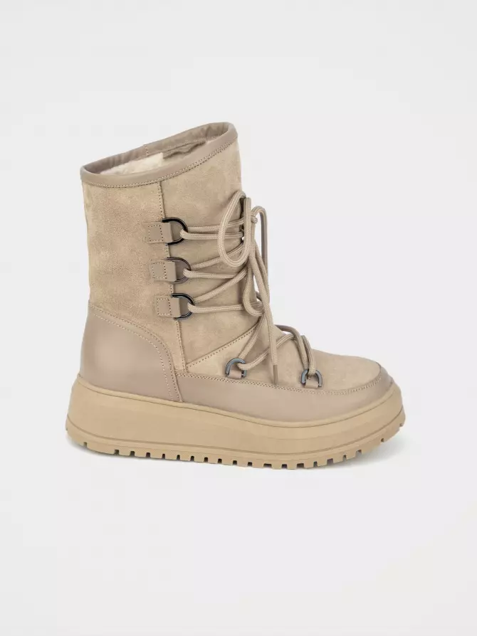 Female boots URBAN TRACE: beige, Winter - 00