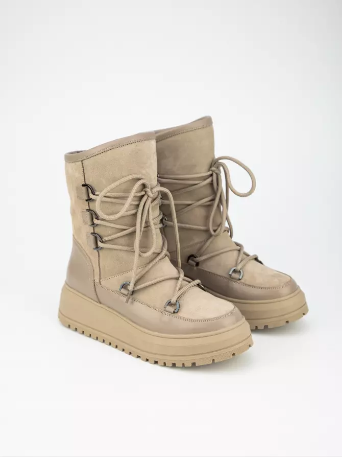 Female boots URBAN TRACE: beige, Winter - 01