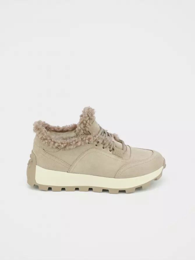 Female sneakers URBAN TRACE: beige, Winter - 00