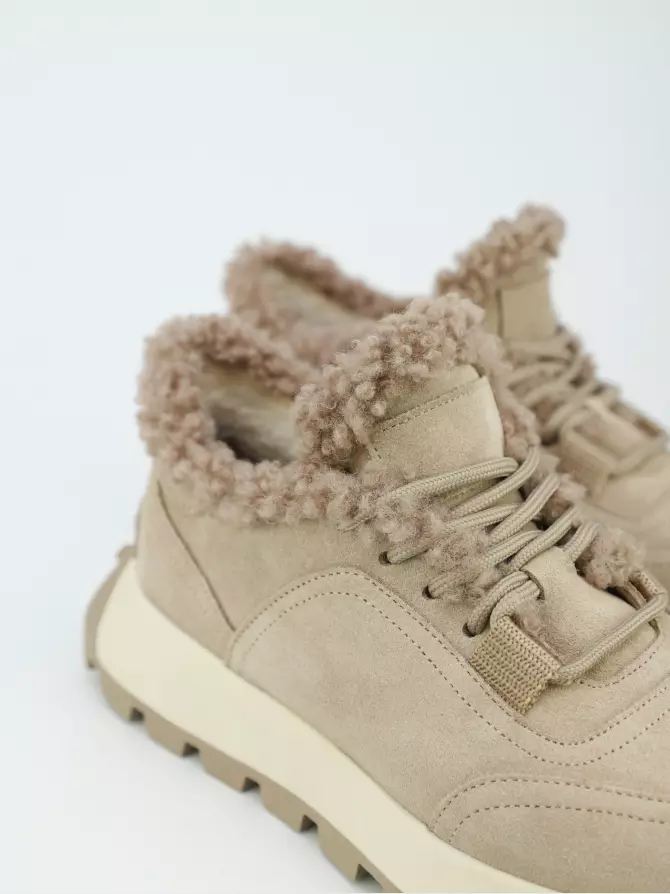 Female sneakers URBAN TRACE: beige, Winter - 03