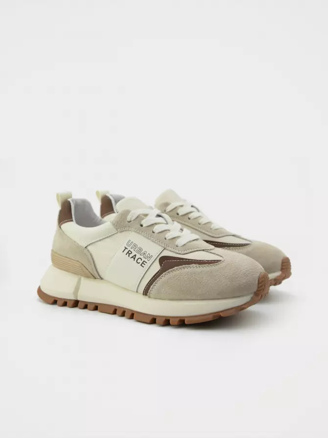 Female sneakers URBAN TRACE: beige, Summer - 01