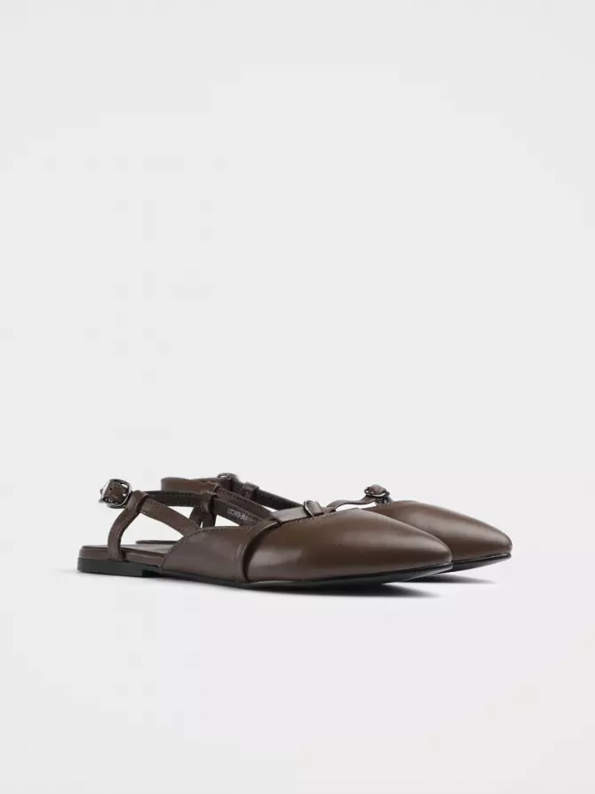 Female heeled sandals URBAN TRACE: brown, Summer - 01