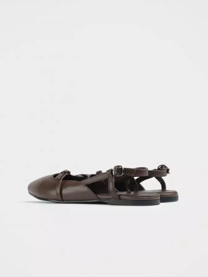Female heeled sandals URBAN TRACE: brown, Summer - 03