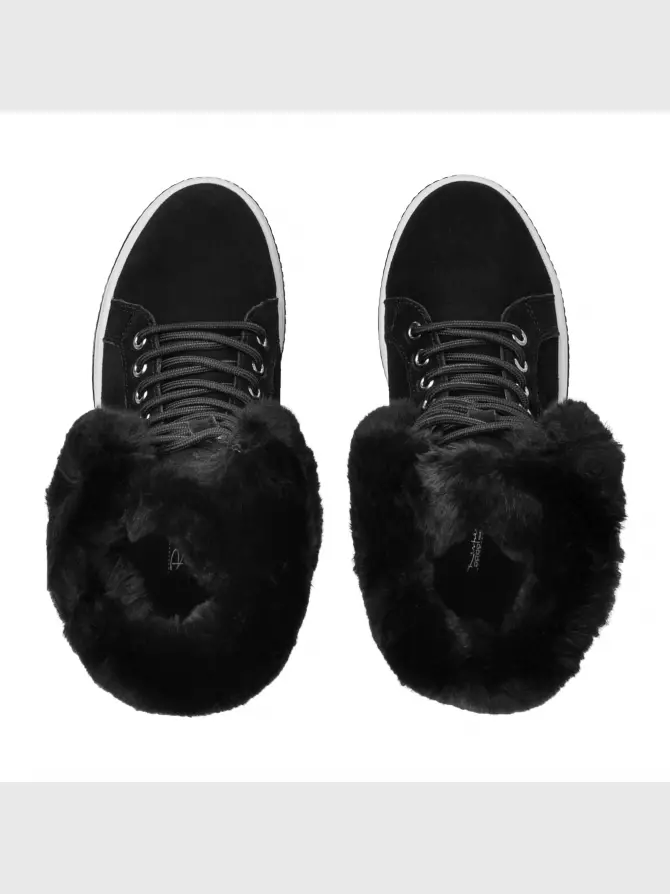 Female boots Respect: black, Winter - 01