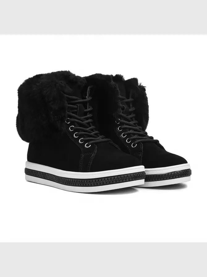 Female boots Respect: black, Winter - 00