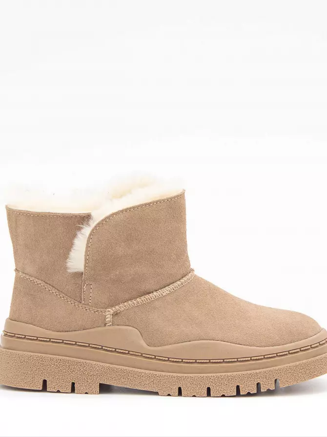 Female boots Respect: beige, Winter - 00