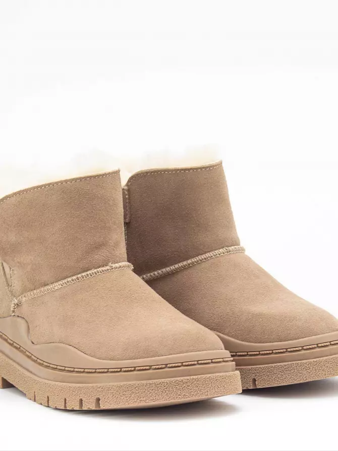 Female boots Respect: beige, Winter - 01