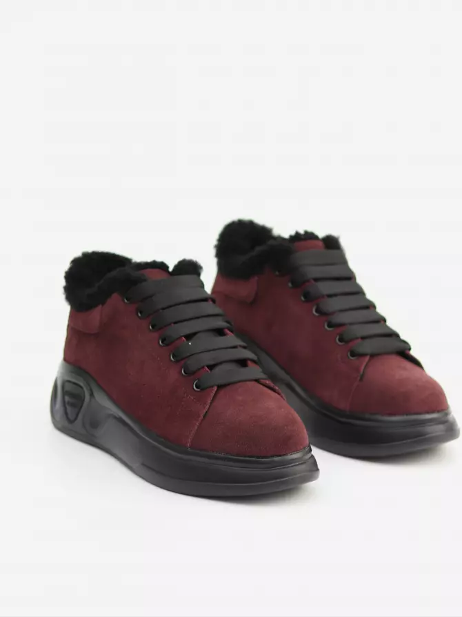 Female sneakers Respect: red, Winter - 01