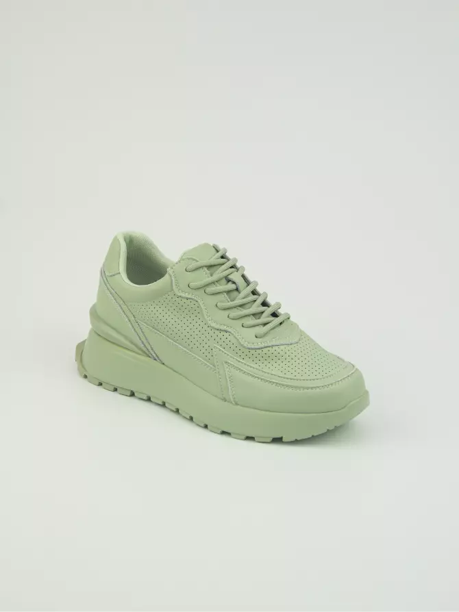 Female sneakers Respect: green, Summer - 01