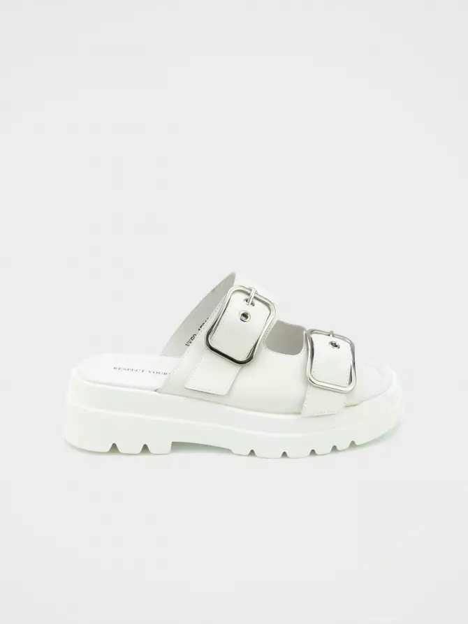 Women's clogs Respect: white, Summer - 00