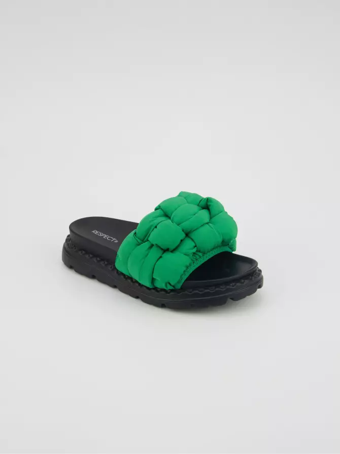 Women's clogs Respect: green, Summer - 01