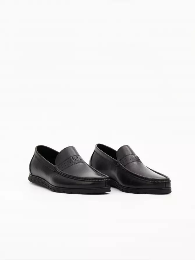 Male moccasins Respect: black, Summer - 01