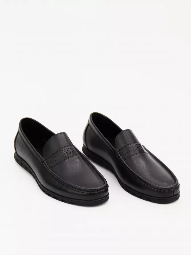 Male moccasins Respect: black, Summer - 02