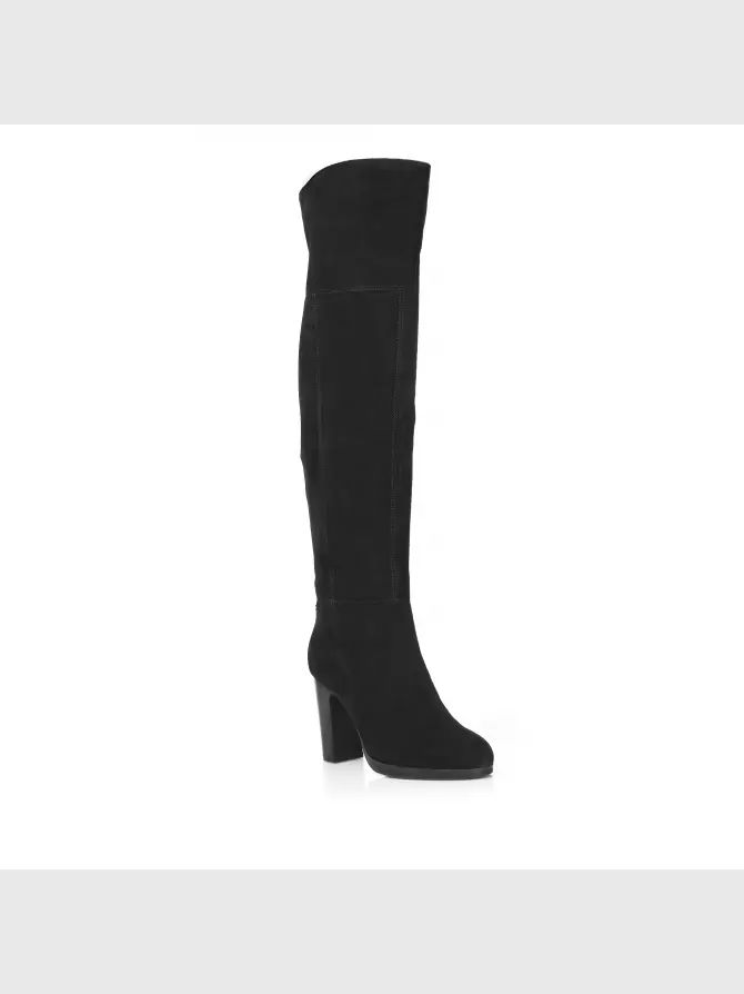 Female over knee boots Respect: black, Winter - 01