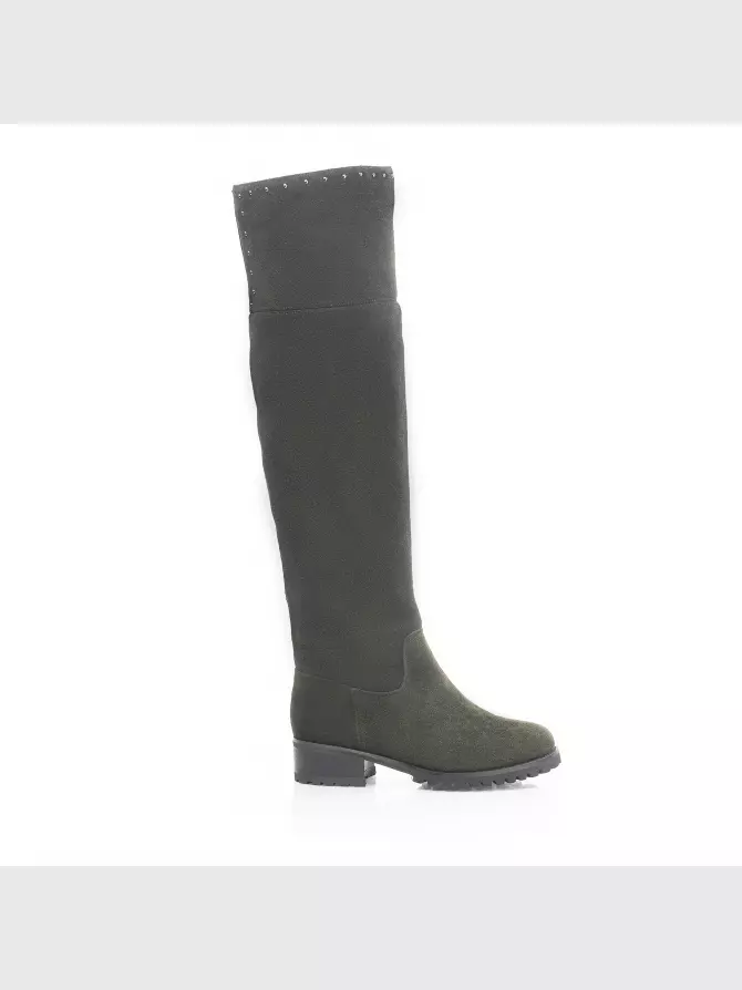 Female over knee boots Respect: green, Winter - 00