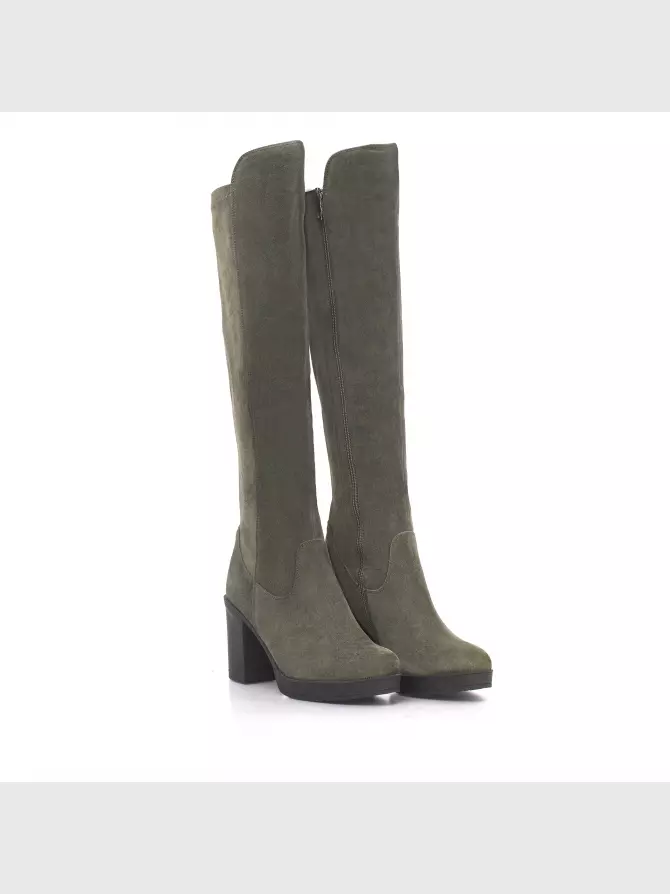 Female over knee boots Respect: green, Winter - 02