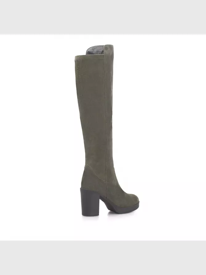 Female over knee boots Respect: green, Winter - 03