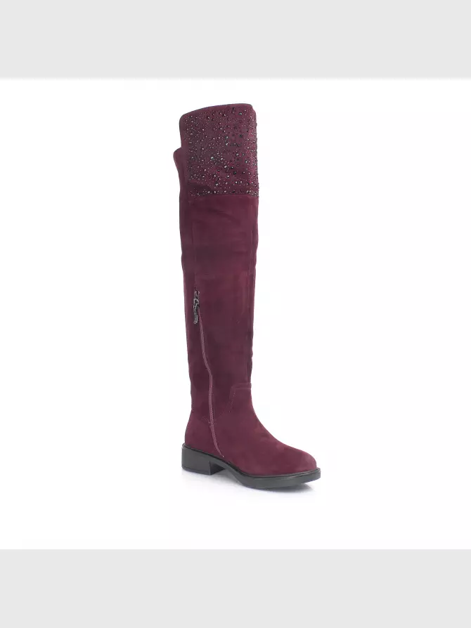 Female over knee boots Respect: red, Winter - 01