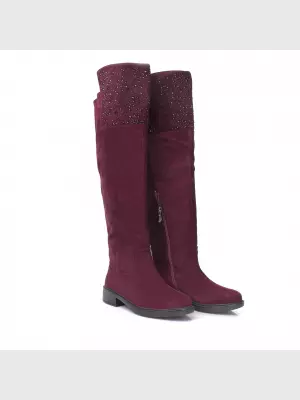 Female over knee boots Respect:  red, Winter - 02