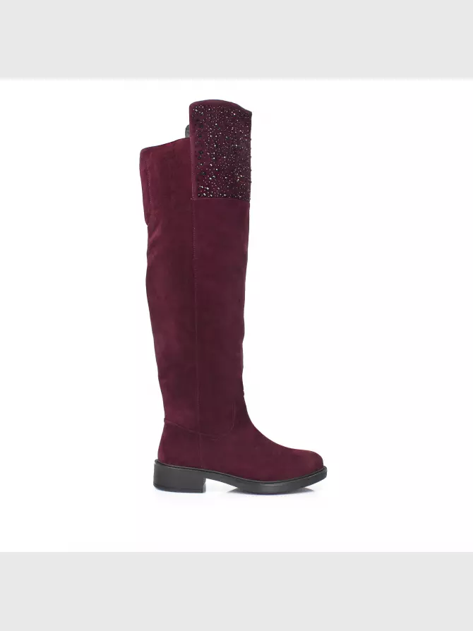 Female over knee boots Respect: red, Winter - 00