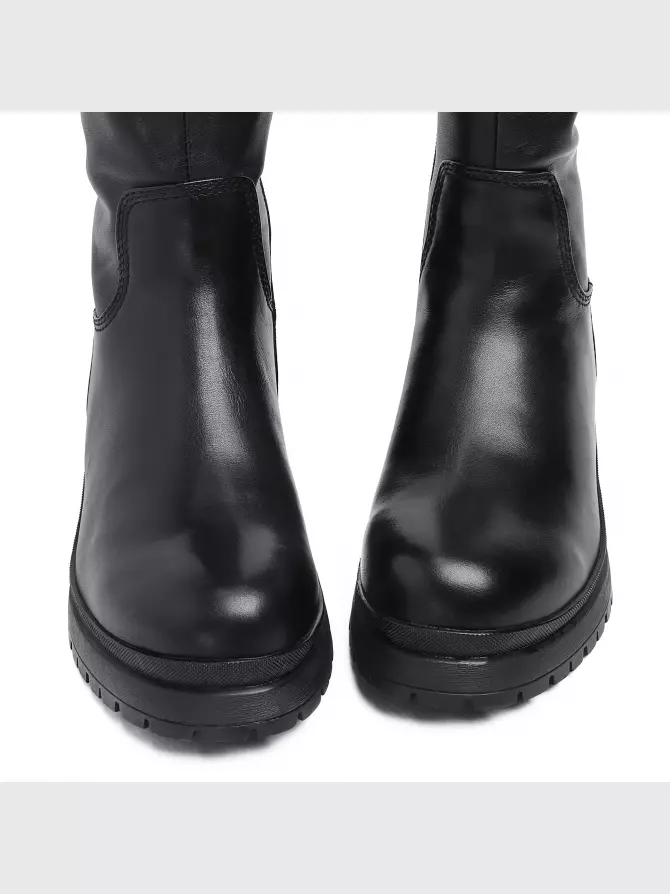 Female high boots Respect: black, Winter - 02