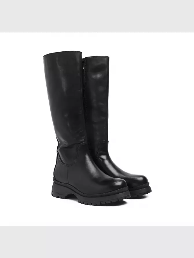 Female high boots Respect: black, Winter - 00