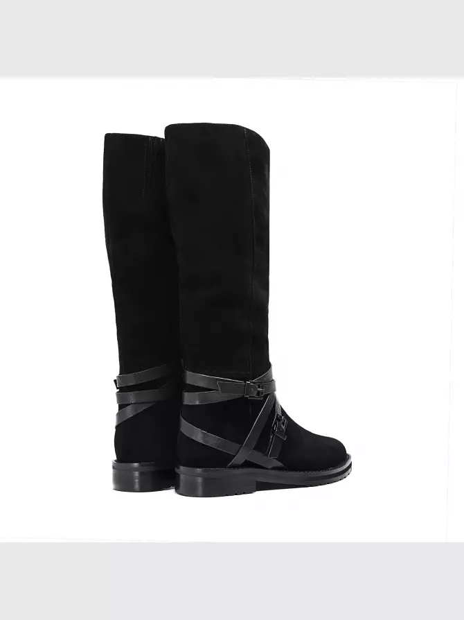 Female high boots Respect: black, Winter - 01