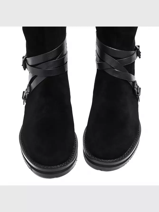 Female high boots Respect: black, Winter - 02