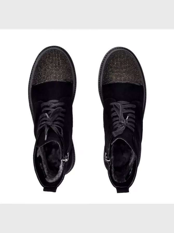 Female boots Respect: black, Winter - 01