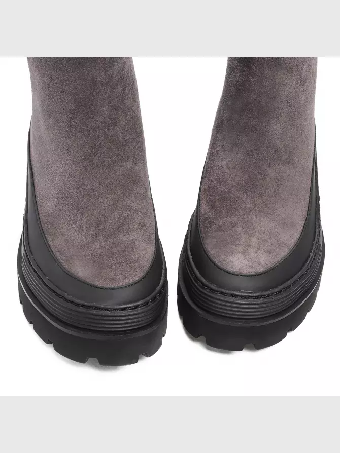 Female boots Respect: grey, Winter - 03