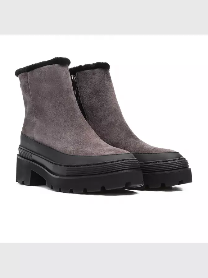 Female boots Respect: grey, Winter - 00