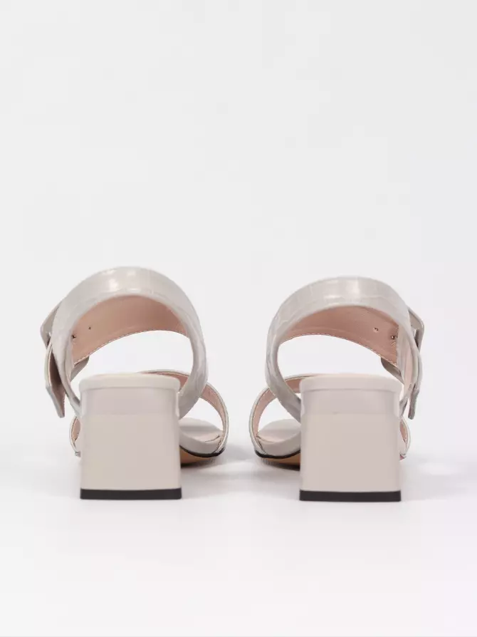 Female heeled sandals Respect: grey, Summer - 02