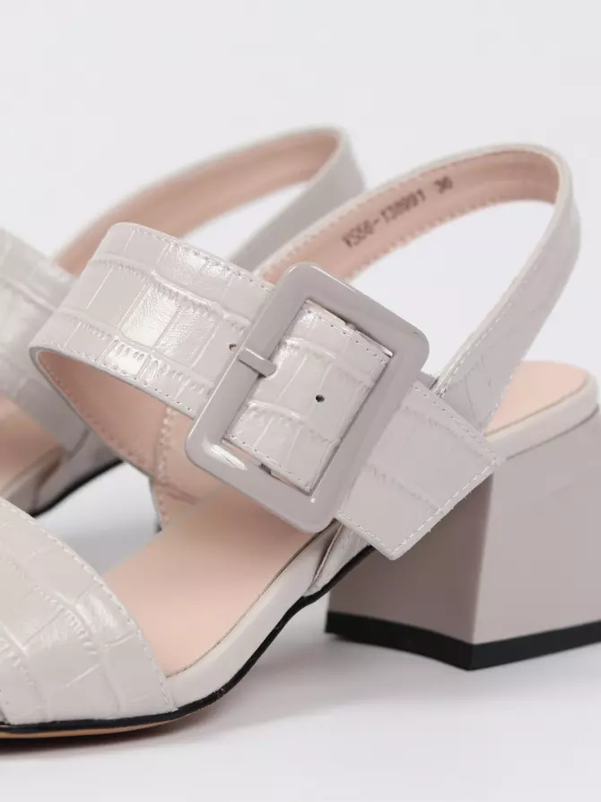 Female heeled sandals Respect: grey, Summer - 03