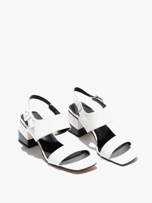 Female heeled sandals Respect: white, Summer - 01