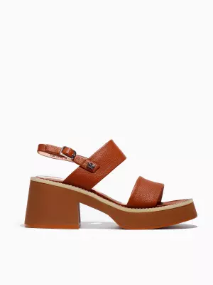 Female heeled sandals Respect:  brown, Summer - 01