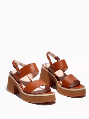 Female heeled sandals Respect:  brown, Summer - 02