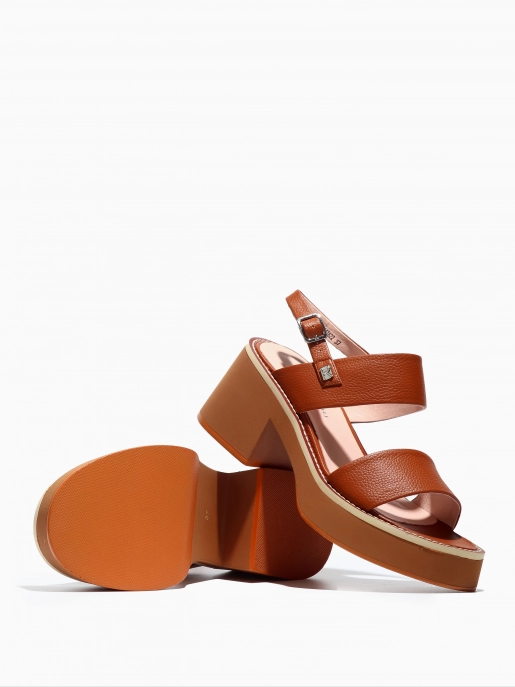 Female heeled sandals Respect: brown, Summer - 03
