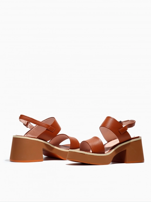 Female heeled sandals Respect: brown, Summer - 04