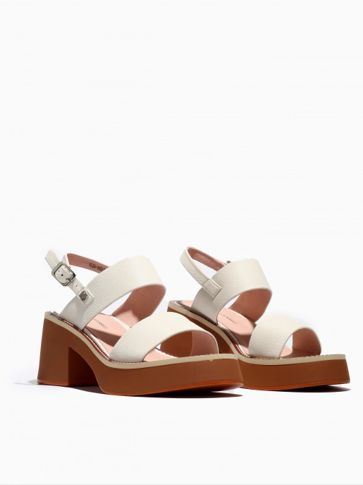 Female heeled sandals Respect: white, Summer - 01