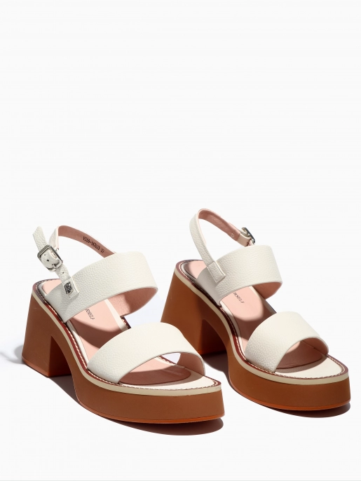 Female heeled sandals Respect: white, Summer - 02