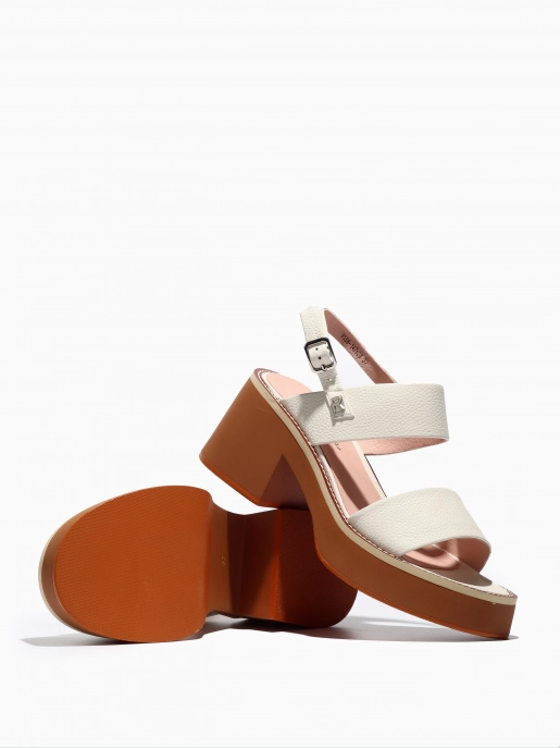 Female heeled sandals Respect: white, Summer - 03