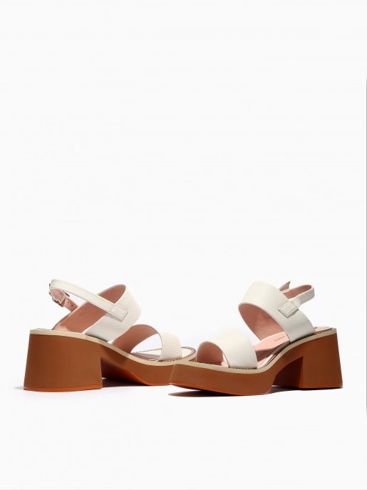 Female heeled sandals Respect: white, Summer - 04
