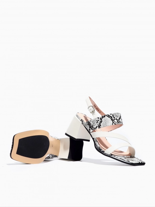Female heeled sandals Respect: white, Summer - 03