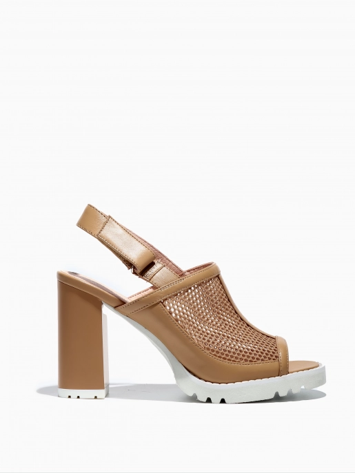 Female heeled sandals Respect: beige, Summer - 00