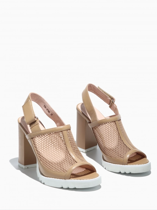 Female heeled sandals Respect: beige, Summer - 02
